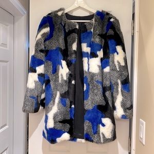 Multi colors Faux Fur Coat in perfect condition
